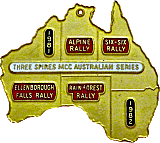 Three Spires MCC Australian Series motorcycle rally badge from Jean-Francois Helias