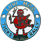 Ticks motorcycle rally badge
