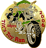 Tilts Toy Run motorcycle run badge from Jean-Francois Helias