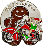 Tilts Toy Run motorcycle run badge from Jean-Francois Helias