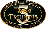 Trident & Rocket 3 motorcycle rally badge from Jean-Francois Helias