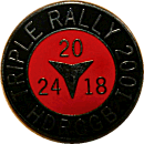 Triple motorcycle rally badge