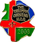 Triumph OMCC motorcycle rally badge from Jean-Francois Helias