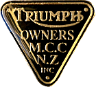Triumph Owners MCC NZ motorcycle club badge from Jeff Laroche