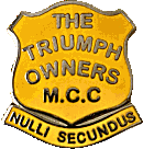 Triumph Owners MCC motorcycle club badge from Jean-Francois Helias