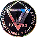 Twin motorcycle rally badge from Jean-Francois Helias