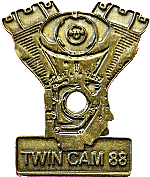 Twin Cam motorcycle rally badge from Jean-Francois Helias