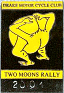 Two Moons motorcycle rally badge from Alan Kitson