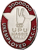 UPU Maggie motorcycle rally badge from Jean-Francois Helias