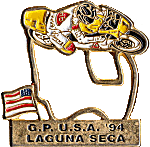 USA GP Laguna Seca motorcycle race badge from Jean-Francois Helias