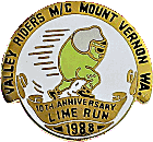 Valley Riders Lime Run motorcycle run badge from Jean-Francois Helias