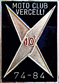 Vercelli motorcycle rally badge from Jean-Francois Helias