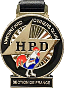 Vincent HRD OC France motorcycle club badge from Jean-Francois Helias