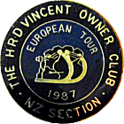 Vincent OC NZ motorcycle rally badge from Jean-Francois Helias