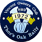 Vincent OC Thors Oak motorcycle rally badge from Jean-Francois Helias