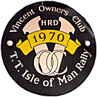 Vincent OC TT motorcycle rally badge from Jean-Francois Helias