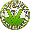 V Twin motorcycle rally badge