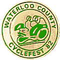 Waterloo County Cyclefest motorcycle show badge from Jean-Francois Helias