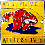 Wet Pussy motorcycle rally badge from Jean-Francois Helias