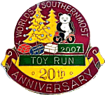 Worlds Southernmost Toy Run motorcycle run badge from Jean-Francois Helias
